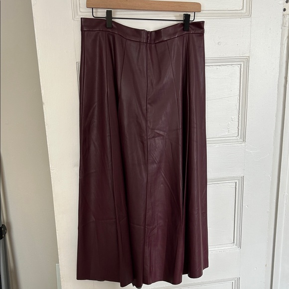 Ann Taylor Faux Leather Pleated Midi Skirt - Picture 3 of 3